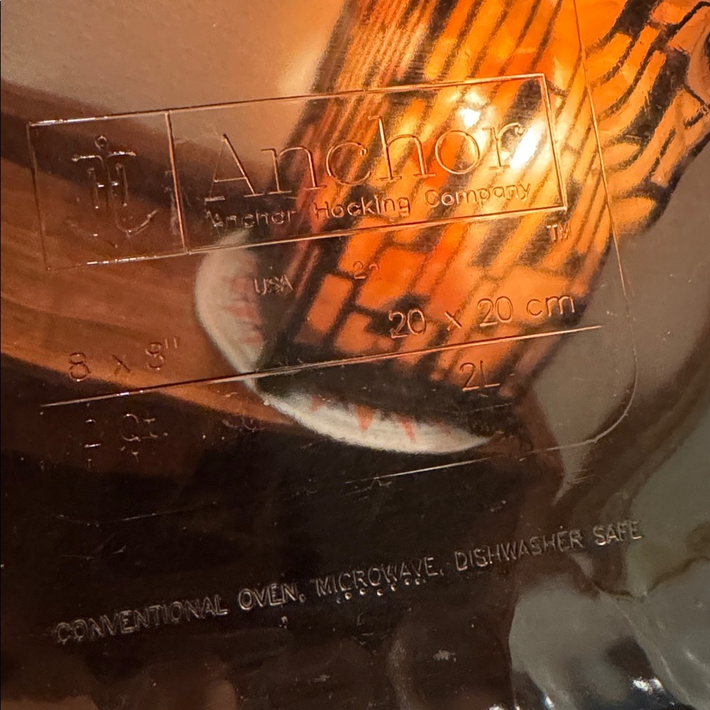 VTG Anchor Hocking 8”x8”Clear Glass Baking Dish Microwave, Oven, Dishwasher Safe - Picture 2 of 6
